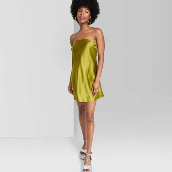 wild fable satin tube dress wild fable | Dresses | Wild Fable Green Satin Tube Dress